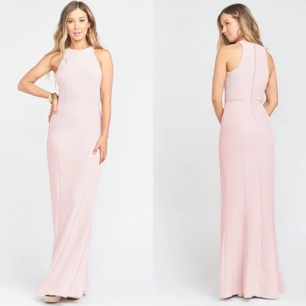 Show Me Your Mumu Chicago High Neck Gown‎ Vintage Rose Stretch Crepe XL Formal